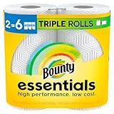 Bounty Essentials Select-A-Size Paper Towels, White, 2 Triple Rolls = 6 Regular Rolls