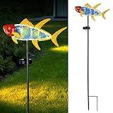 Yiosax-Solar Outdoor Lights Decorative-Yard Outdoor Decorative - Garden Stakes Fish Decorative Waterproof 7 LED Light Decor Ocean Beach Theme for Lawn Path Yard Decoration Gift Idea