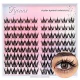 Fyonas Lash Clusters Manga Eyelash Clusters Spiky Cluster Eyelash Extensions 80Pcs C Curl Individual Lashes Volume Anime Lash Clusters with Thin Band Cosplay Lashes DIY at Home (Cutey)