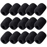 15 Pack Foam Microphone Windscreen, Lapel Headset Microphone Sponge Mini Foam Cover Shield Protection for Variety of Headset Microphone(Black)