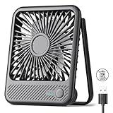 Koonie USB Desk Fan, Strong Wind Ultra Quiet Small Personal Fan with 180° Tilt Folding and 3 Speeds Adjustable, USB-C Corded Powered Mini USB Fan for Office Desktop Bedroom, NO BATTERY