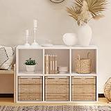 NewBeth Wooden 6 Cube Storage Organizer with Closed Back Panel,White Cube Shelf Heavy Duty Cubby Storage Organizer with Compartments for Living,Display Shelf,Shelf,Bookshelf