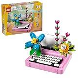 LEGO Creator 3 in 1 Typewriter with Flowers - Birthday Gift for Kids - Building Toy with 3 Building Options, Typewriter, Flowerpot with Pen & Notebook, or Keytar - 31169