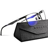 ANYLUV Blue Light Glasses Men/Women, Al-Mg Metal Computer Blue Light Blocking Glasses, Relieve Eyestrain and Eye Protection