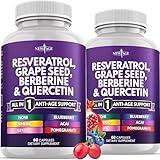NEW AGE Resveratrol, Berberine, Grape Seed Extract, Quercetin, Polyphenol Supplement for Women and Men with Noni Extract, N-Acetyl Cysteine, Acai Extract - 120 Capsules