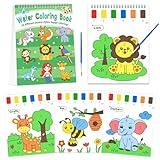 SOCOLER Paint with Water Coloring Books for Toddlers, Animal Theme Mess Free Watercolor Painting Papers for Kids Travel Coloring Kit with 2 Brushes Art Craft Birthday Gift