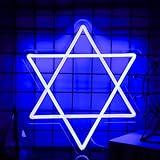Star of David Neon Sign,12.2 * 13.8 Inch USB Powered Chanukah LED Neon Sign Light for Wall Decor for Home Office, Housewarming Birthday Gifts for Jews Judaism Women