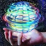 2025 Flying Orb Ball Toy, Galaxy Boomerang Hover Ball Led Lights Mini Drone Globe Hand Controlled Flying Ball Toys Cool Toys Gift for 6 7 8 9 10+ YearOld Boys Girls Teens Outdoor Toys(Blue)