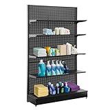 Eastern Tree Pegboard Display Stand, 4x6.5 Feet Gondola Retail Shelving Wall Display for Convenient Grocery Office Supply or Retail Stores, Standing Peg Board Display Rack with 30 Hooks