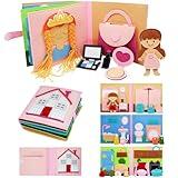 BizyKoady Montessori Felt Busy Book Toddlers Quiet Book Preschool Early Learning Educational Travel Toys for Kids Age 2 3 4 5 6 Years Travel Essentials Daily House Learning Activities Girls