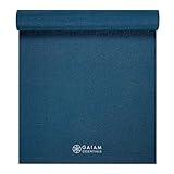 Gaiam Essentials Premium Yoga Mat with Carrier Sling, Navy, 72"L x 24"W x 1/4 Inch Thick