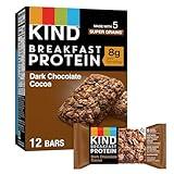 KIND Breakfast, Healthy Snack Bar, Dark Chocolate Cocoa, Gluten Free Breakfast Bars, 8g Protein, 1.76 OZ Packs (6 Count)