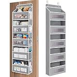 JARLINK Over The Door Organizer Storage, 5 Shelf Hanging Door Organizer with 5 Large Capacity Pockets, Anti Tilt 44 lb Load Behind Door Storage for Bedroom, Bathroom, Pantry, Nursery, (Grey)