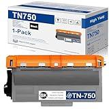 NUCALA Compatible High Yield 1 Pack Black TN750 TN-750 Toner Cartridge Replacement for HL-5440D 6180DW/DWT DCP-8110DN MFC-8710DW 8810DW Printer Ink Cartridge
