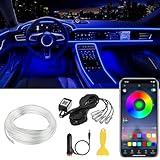 Interior Car LED Strip Lights APP Control, 5 in 1 RGB 16 Million Colors Ambient Lighting Kit with 236 inches Fiber Optic, Music Mode Inside Car Lighting Decorations