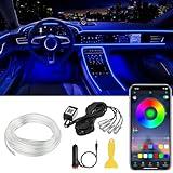 Interior Car LED Strip Lights APP Control, 5 in 1 RGB 16 Million Colors Ambient Lighting Kit with 236 inches Fiber Optic, Music Mode Inside Car Lighting Accessories