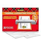 Scotch Thermal Laminating Pouches, Legal Size 11 x 17 Inches, 25 Pack Laminating Sheets, 3 Mil, Education Supplies & Craft Supplies, For Use With Thermal Laminators