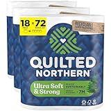 Quilted Northern Ultra Soft & Strong Toilet Paper, 18 Mega Rolls = 72 Regular Rolls, 5X Stronger, Premium Soft Toilet Tissue with Recyclable Paper Packaging