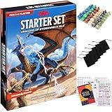 Dungeons and Dragons Starter Set - 6th Edition, Dragons of Stormwreck Isle - Bundled Extra 6 Dice Sets, Flannel Bags, Master Screen, New Heroes - Includes Printable Material D&D Board Game