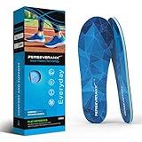 PerseveranX Never Flatten Flat Insoles Men & Women - Extra Shock Absorption Flat Inserts with No Arch Support - Shoe Inserts Men for Walking & Standing & Running 1/8" Thickness