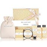 Spa Luxetique Spa Gifts for Women 6pc Vanilla Bath Sets Women Gift With Body Lotion, Shower Gel, Bubble Bath, Hand Cream, Bath and Body Gifts Set, Christmas Gifts