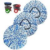3 Pack Mop Replace Heads Compatible for OCeda, Spin Mop Refill Head Replacement for RinseClean 2-Tank System - Fluffy Microfiber, Machine Washable and Easy to Replace