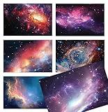 Better Office Products 50-Pack All Occasion Greeting Cards Box Set, 4 x 6 inch, 50 Assorted Blank Note Cards & 50 Envelopes, 6 Cosmic Galaxy Designs, Blank Inside, 50 Pack