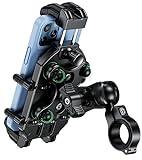 BRCOVAN Motorcycle Phone Holder with Vibration Dampener & High-Speed Secure Lock, Anti-Theft Motorcycle Phone Mount Handlebar Cellphone Holder for Bike Bicycle Scooter ATV Fit 5.4''-7.2'' Smartphones