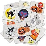 ArtCreativity Halloween Temporary Tattoos for Kids - Pack of 144-2 Inch Non-Toxic Tats Stickers for Boys and Girls, Best for Halloween Party Favors, Treats, Décor, Goodie Bags - 6 Assorted Designs