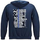 Erazor Bits Blue Lives Matter Hoodie - Law Enforcement Hooded Sweat - Thin Blue Line Long Sleeve Shirts -ADD-THF2312SWXL