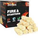 EWPJDK 76pcs Fire Starter Natural Fire Starters for Campfires, Charcoal Starter, Firestarter, Fire Starters for Fireplace, BBQ, Chimney, Pizza Oven, Grill (76-PCS)