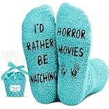 HAPPYPOP Horror Movie Gifts for Movie Lovers - Horror Scary Movie Night Gifts for Women Girls, Horror Movie Socks Green