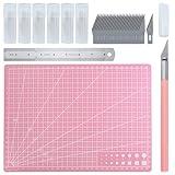 GOLD DEER Exacto Knife for Crafting Precision Carving Hobby Knife Kit with A4 Cutting Craft Mat 20 CM Steel Ruler 30 PCS #11 Hobby Blades for DIY, Art, Cutting, Carving, Scrapbooking