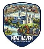 New Haven Connecticut Vintage Shield Badge Souvenir - 4-Inch Vinyl Sticker