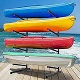 Morohope Outdoor Kayak Storage Rack Freestanding Sup Rack Kayak Stand Freestanding Storage Rack for Kayak Canoe Boat Paddle Board SUP Surfboard for Indoor Outdoor Garage, Shed, Dock, 4 Levels