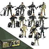 Baimiby Army Men Soldiers, 12 Pcs Soldiers Toy Special Force Action Figure with Weapons Military Soldier Playset Army Toy Set Birthday Gift for Toddler Boy 3+