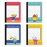 Oxford Primary Composition Notebooks, Kids Handwriting & Drawing Story Journal, Pre-K, Grades K-2, 100 Sheets/200 Pages, 9 3/4 x 7 1/2, (63784) (Pack of 4)