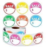 Sale Labels with Dollar Sign Stickers Colorful Blank Sale Discount Labels 2 inch Round Price Marker Tags Stickers Circle Sale with $ for Retail Store Clearance Promotion Deals 250pcs (Colorful2)