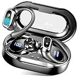 Wireless Earbuds, 2024 Bluetooth 5.4 Headphones Sport, Bluetooth Earbuds with ENC Noise Canceling Mic, 50H Stereo Wireless Headphones IP7 Waterproof with Earhooks, Dual LED Display for Workout/Running