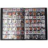 Coin Collection Starter Kit 120 Countries Coins /100% Original Genuine/World Coin with Leather Collecting Album Taged by Country Name and Flags/Coin Holder Collection Storage Classic Gifts