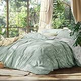 Bedsure Full Comforter Set - Sage Green Bed Set, 3 Pieces Cute Floral Bedding, 1 Soft Reversible Botanical Flowers Comforter and 2 Pillow Shams