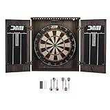 DMI Sports Paris Bristle Dartboard Cabinet Sets - Includes LED Lighting or Electronic Scoring Option, Rustic Grey (D4400W)