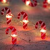 Northlight 20-Count LED Candy Cane Christmas Fairy Lights, 6.5 ft Silver Wire