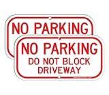 2 Pack No Parking Sign, Do Not Block Driveway Sign, Rust Free .40 Aluminum 12 x 6 Inches, UV Protected, Weather Resistant, Waterproof, Durable Ink，Easy to Mount