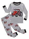 Family Feeling Tractor Big Boys Long Sleeve Pajama Sets for Child Cotton Pyjamas Toddler Kids Pjs Size 10