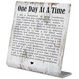 TRCENDE Sober Affirmation For Best Friend, Recovery Gift, Sober Encouragement Gift For Him, One Day At A Time, Addiction Recovery Affirmation Gift Home Office Metal Sign Plaque XLk225