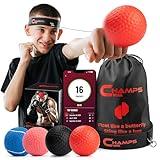 Boxing Reflex Ball Set with Punch Counter App– 4 Boxing Balls with Varying Weights, Headband and 4 Spare Strings to Improve Speed, Hand-Eye Coordination for Men, Kids Boxing Equipment MMA Gear Gift