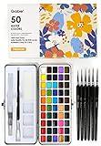 Grabie Watercolor Paint Set, Great for Painting, 50 Colors, Detail Paint Brush Included, Art Supplies, for Artists, Amateur Hobbyists and Painting Lovers