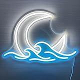 Sunrise Sunset Neon Sign Moon over Sea Neon Light Twilight Wave LED Wall Signs for Room Decor Anime Neon Light Acrylic Moon Sign (Moonrise)