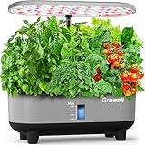 Growell Hydroponics Growing System Kit, 16 Pods Indoor Garden with 28W Full Spectrum LED Grow Light, Auto Timer, 3 Smart Light Modes, 8L Large Herb Garden, Ideal Gardening Gift for Women, Men (Gray)